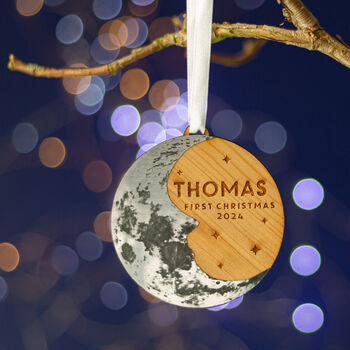 Baby's First Christmas Moon Tree Ornament, 6 of 8