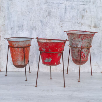 Upcycled Fire Bucket Planter, 8 of 9