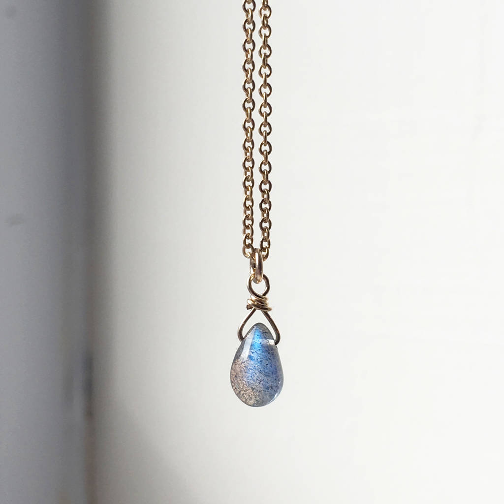 gold filled labradorite drop necklace by ilona maria jewellery