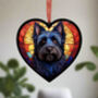 Cairn Terrier Stained Glass Effect Heart Suncatcher, thumbnail 2 of 7