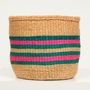 Turquoise And Pink Stripe Storage Baskets, thumbnail 3 of 6