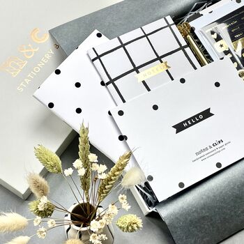 Black And Gold Stationery Box, 2 of 9