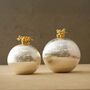 Set Of Two Silver Brass Grape Top Orbs, thumbnail 1 of 4