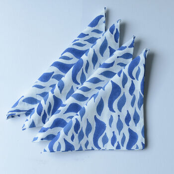 Blue And White Cotton Napkins, Seabreeze, 3 of 4