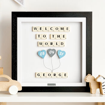 Welcome To The World Baby Boy Personalised Gift Frame, 4 of 8