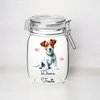 Personalised Jack Russell Kilner Style Dog Treat Jar, 2 of 2