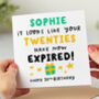 Personalised 30th Birthday Card 'Twenties Have Expired', thumbnail 1 of 2