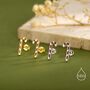 Sterling Silver Tiny Candy Cane Stud Earrings, thumbnail 2 of 12