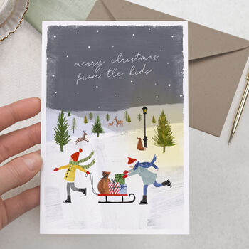 'From The Kids' Christmas Card Bundle Or Single Card, 2 of 2
