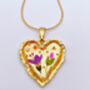 Real Flowers Heart Pendant Necklace Small Hand Made, thumbnail 2 of 12
