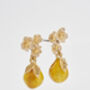 Golden Pear Drop Gold Earrings, thumbnail 3 of 8
