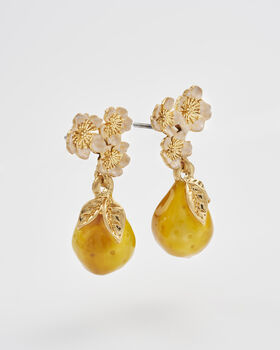 Golden Pear Drop Gold Earrings, 3 of 8