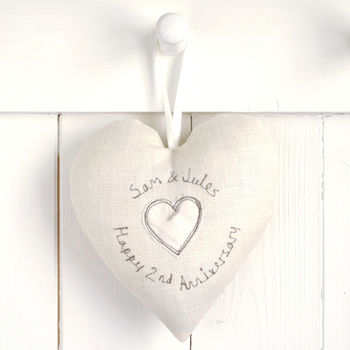 Personalised Hanging Heart Wedding Anniversary Gift, 9 of 12