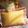 Gold Linen Frilled Cushion, thumbnail 2 of 4