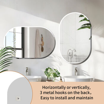 Long Oval Flat Wall Mirror, 6 of 12
