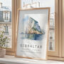 Rock Of Gibraltar Travel Print Poster, thumbnail 2 of 7