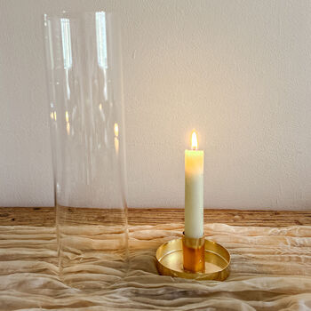 Gold And Glass Candlestick Holder Hurricane Surround, 3 of 6