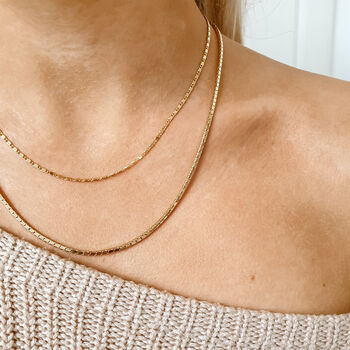 Simple Gold Plated Chain Necklace Set, 3 of 4