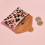 Personalised Leopard Floral Leather Card + Coin Purse, thumbnail 3 of 6