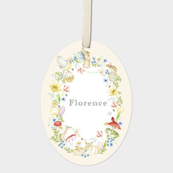 Once Upon An Easter Wreath Personalised Gift Tag, 2 of 2