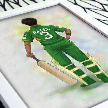 Personalised Custom Cricketer Print, 6 of 7