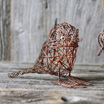 Set Of Two Copper Wire Robins Ltzaf061, 3 of 11