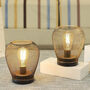 Set Of Two Bedside LED Lamps Vintage Battery Powered, thumbnail 3 of 5