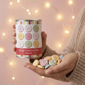 Personalised Love Hearts Retro Sweets Tin Valentine's Gift, 3 of 4