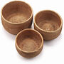 Pack Of Three Natural Rattan Round Serving Baskets, thumbnail 2 of 4