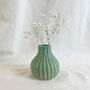 Fair Trade Stoneware Textured Stripe Bottle Bud Vase, thumbnail 6 of 12