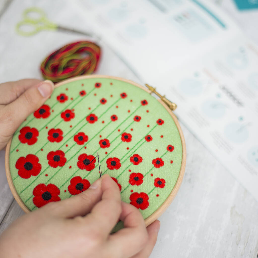 Poppy Field Embroidery Kit, 1 of 8