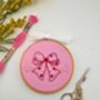 Pink Beaded Bow Embroidery Kit, thumbnail 3 of 6
