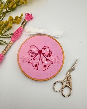 Pink Beaded Bow Embroidery Kit, 3 of 6