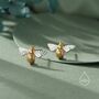 Sterling Silver Bumble Bee Stud Earrings, thumbnail 5 of 11