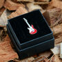 Red Guitar Lapel Pin Badge With Gift Box, thumbnail 1 of 5