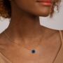 Round 18k Gold Plated Blue Druzy Crystal Necklace, thumbnail 2 of 5