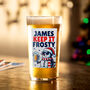 Personalised 'Keep It Frosty' Snowman Christmas Beer Glass – Funny Christmas Gift Idea, thumbnail 1 of 4