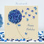 Nana Birthday Butterfly Blue Hydrangea Butterflies Card, thumbnail 7 of 12