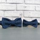 Dad And His Dog Bow Tie Set Yorkshire Herringbone Tweed