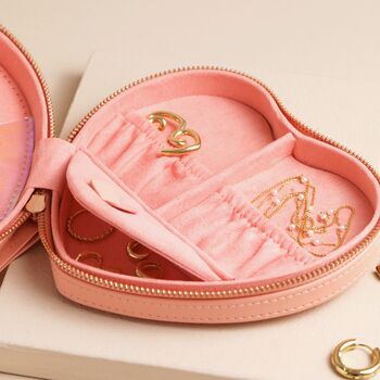 Personalised Name Heart Travel Jewellery Case, 5 of 7