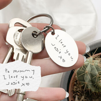 Stainless Steel Personalised Handwriting Keyring, 6 of 8