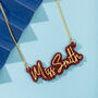 Double Layered Signature Style Name Necklace | Teacher Gift | Mrs Surname | Wife To Be, thumbnail 3 of 4
