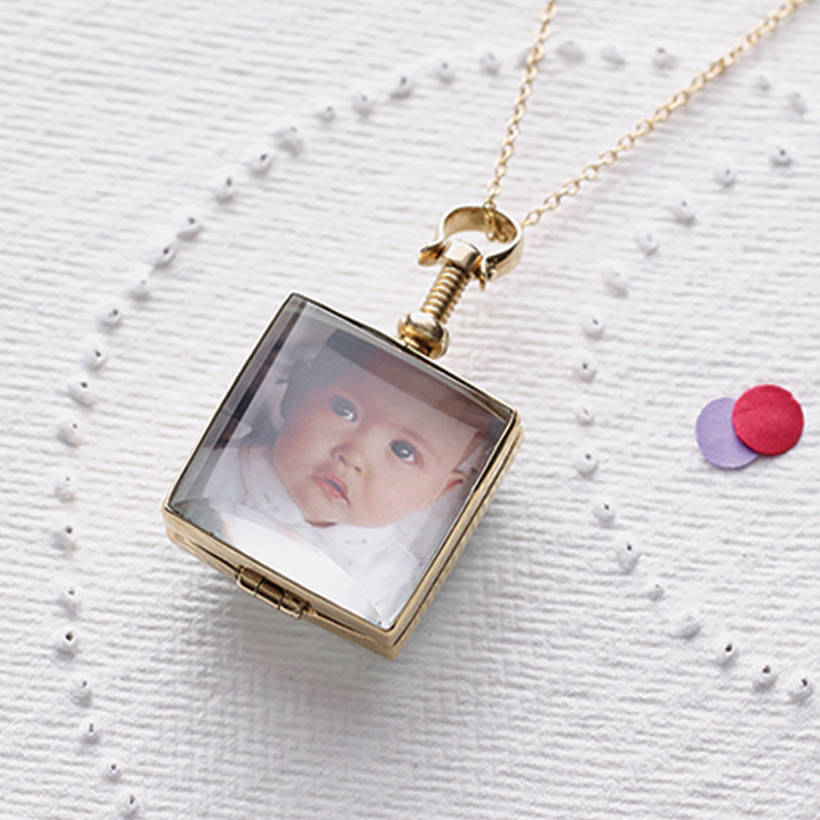 Vintage Style Square Gold Plated Silver 