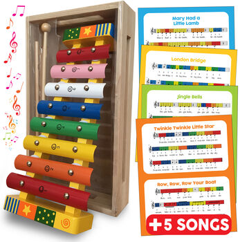 Wooden Xylophone With Song Sheets And Box, 9 of 9