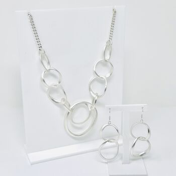 Multi Ring Matte Look Statement Necklace, 4 of 9