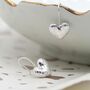 Worn Silver Plated Hammered Heart Hook Earrings, thumbnail 1 of 2