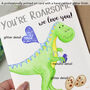 Personalised Dinosaur 'Love You' Blue Birthday Card, thumbnail 4 of 6