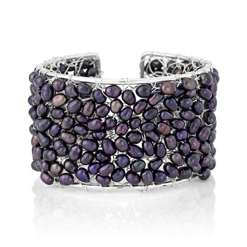 Statement Cuff Bracelet With Black Or White Pearls, 12 of 12