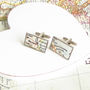 Personalised Rectangle Map Cufflinks, thumbnail 2 of 3
