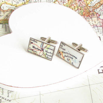 Personalised Rectangle Map Cufflinks, 2 of 3